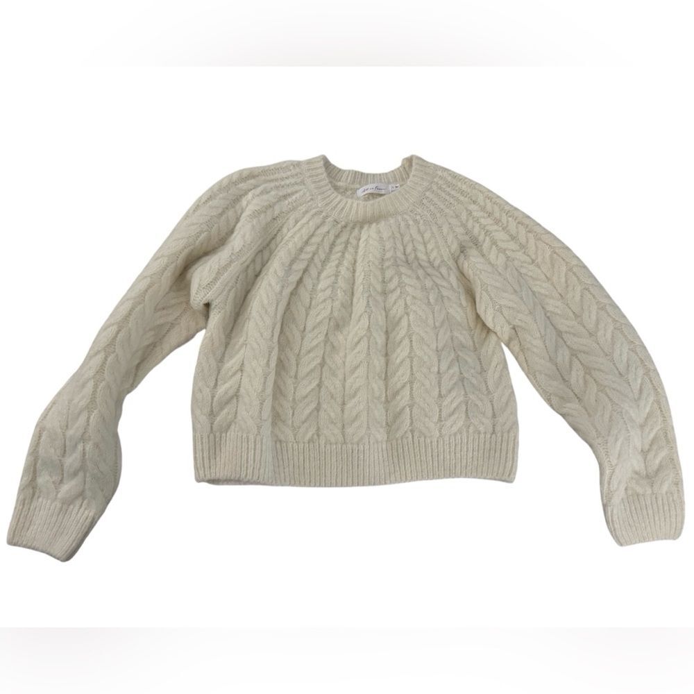 All in Favor Cream Cable Knit Sweater